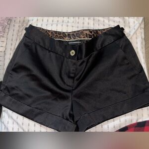 Express Black Satin Shorts